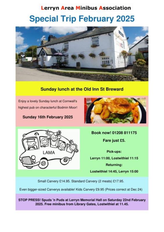 LAMA St Breward Sunday Lunch Special Trip